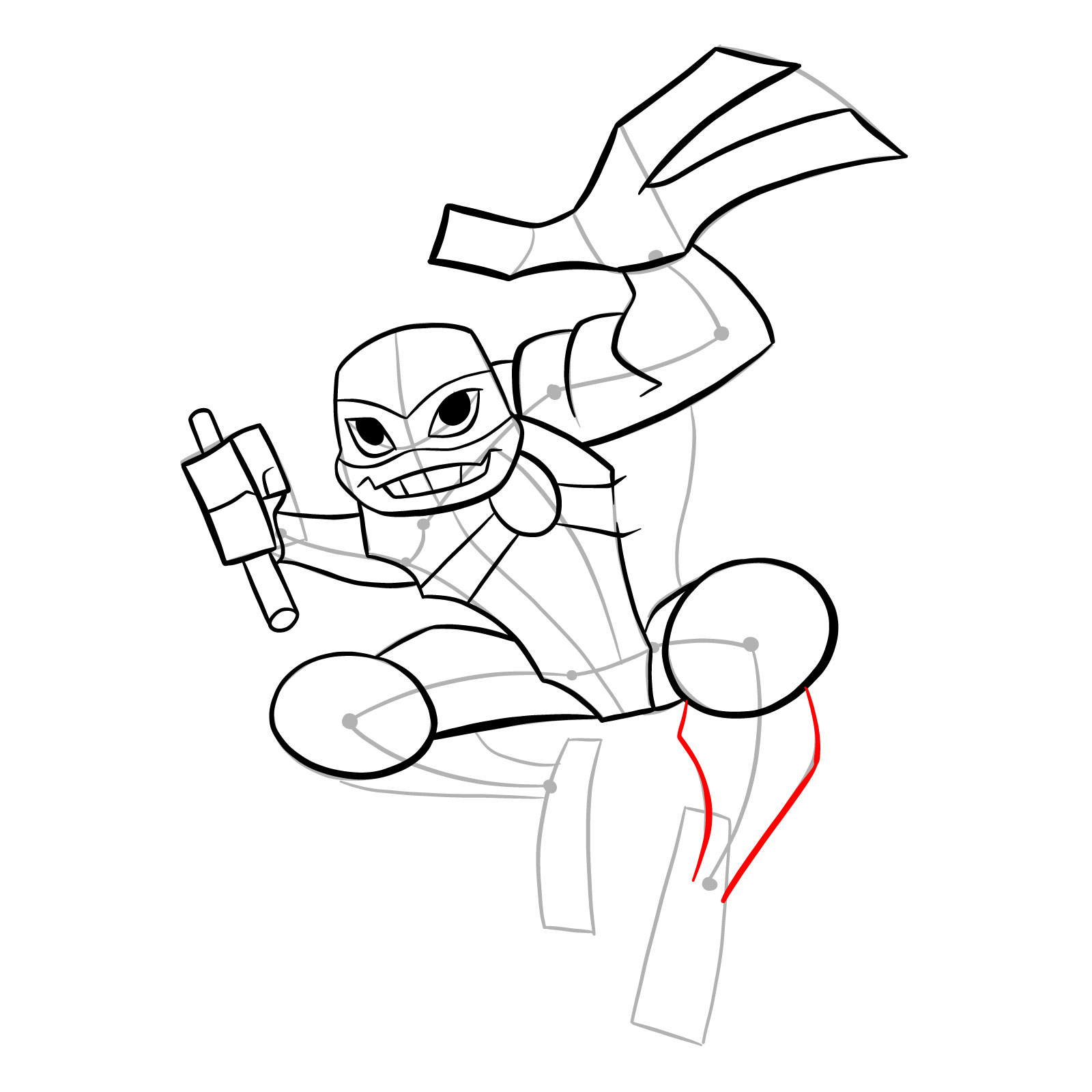 How to draw Michelangelo (Rise of TMNT) - step 21