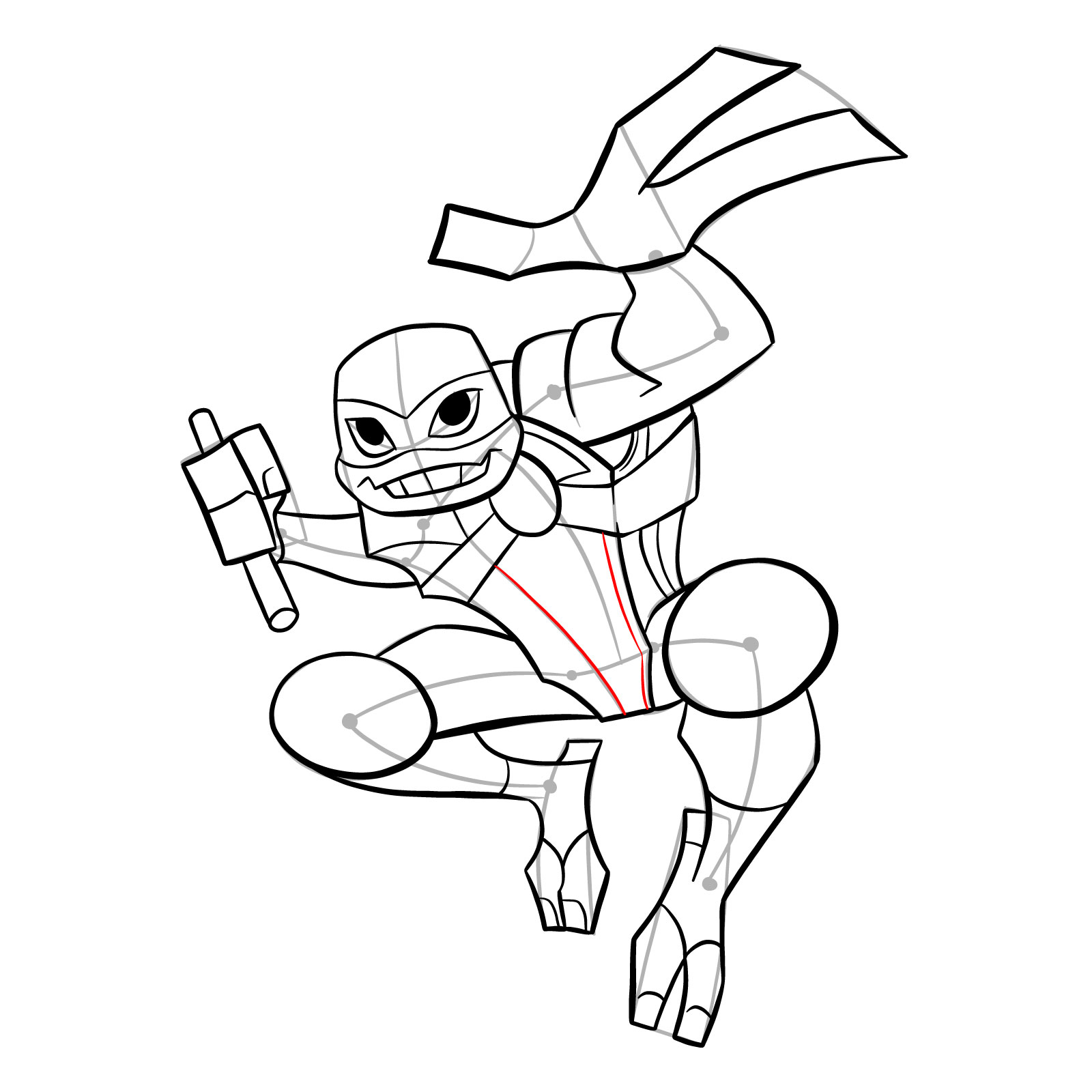How to draw Michelangelo (Rise of TMNT) - step 30