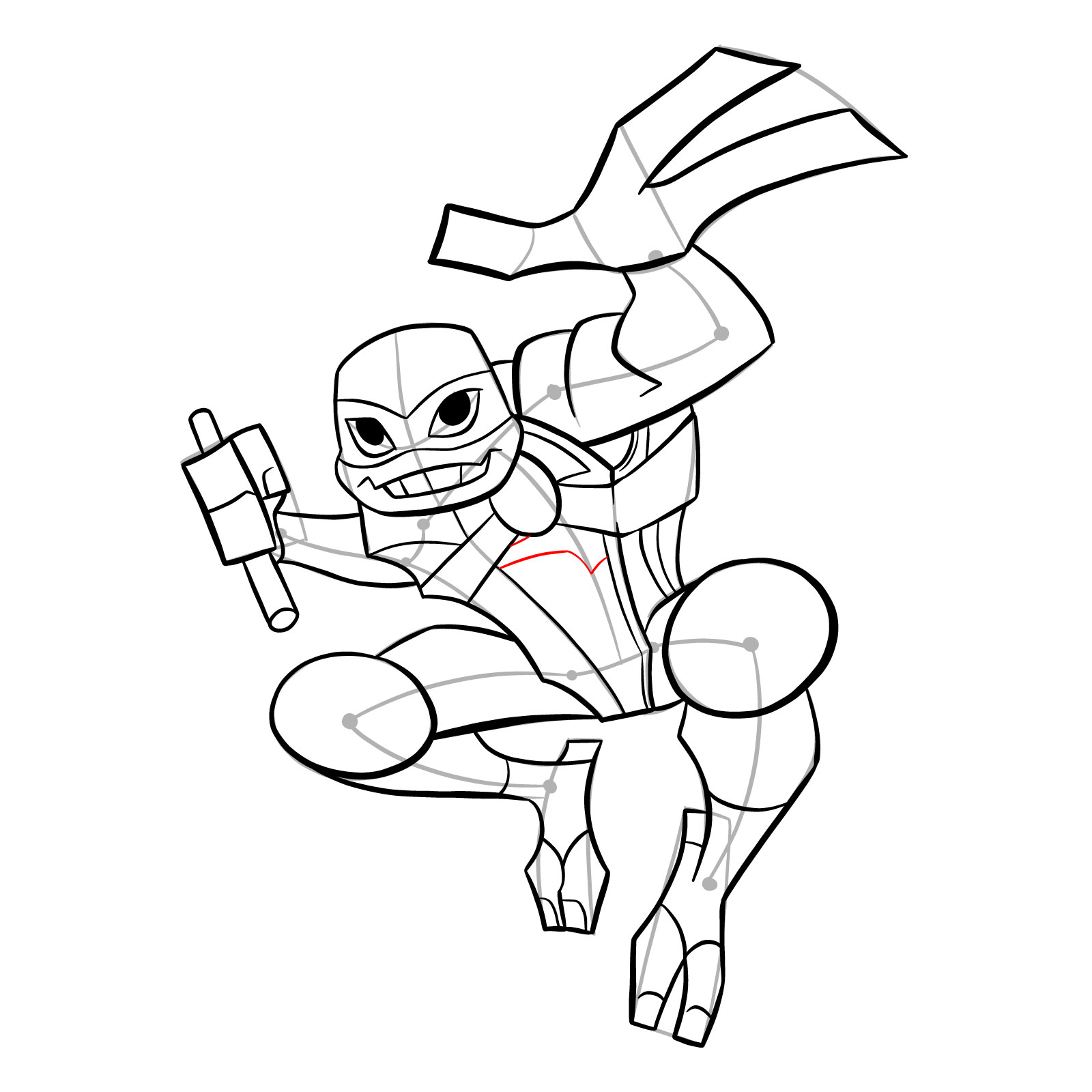 How to draw Michelangelo (Rise of TMNT) - step 31
