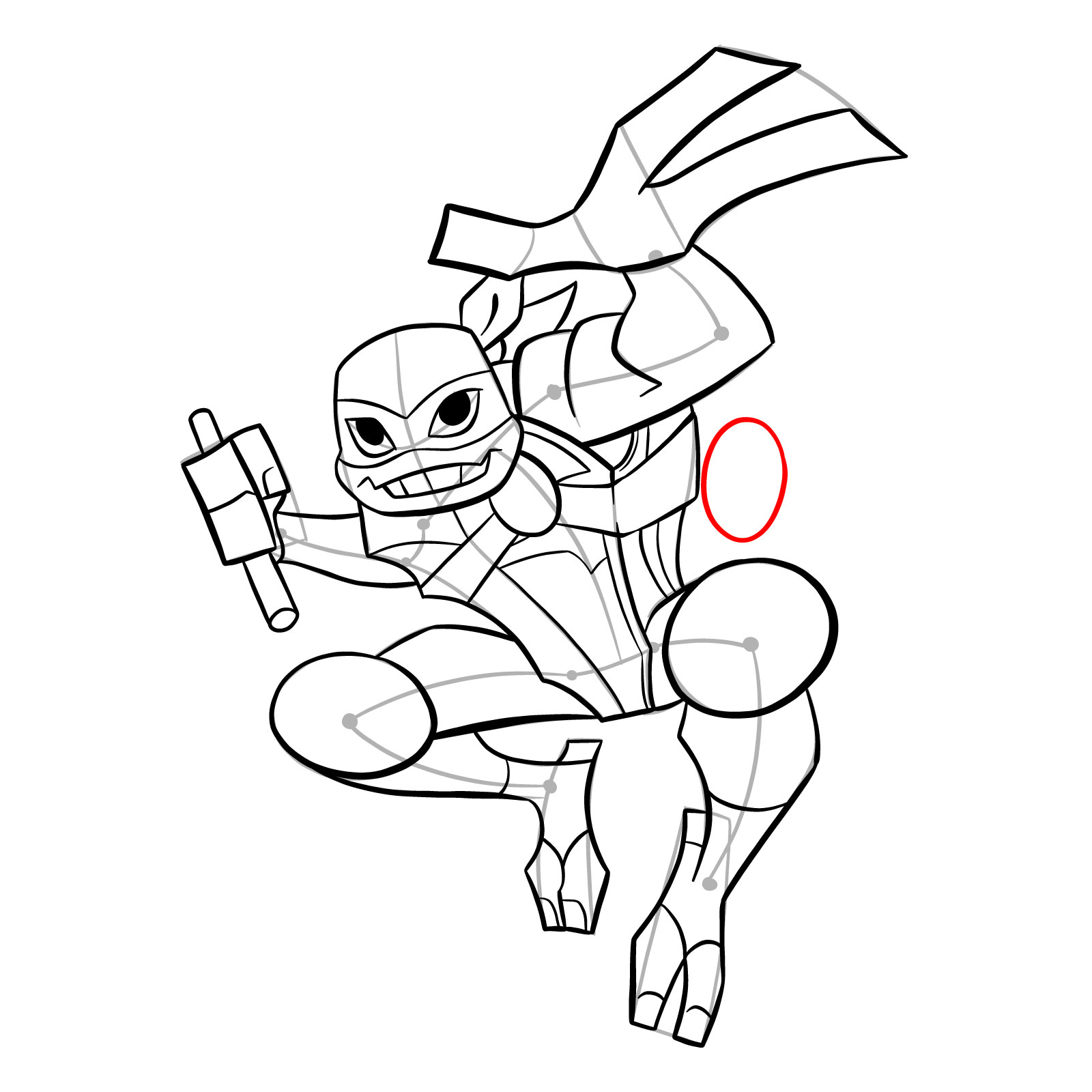 How to draw Michelangelo (Rise of TMNT) - step 33