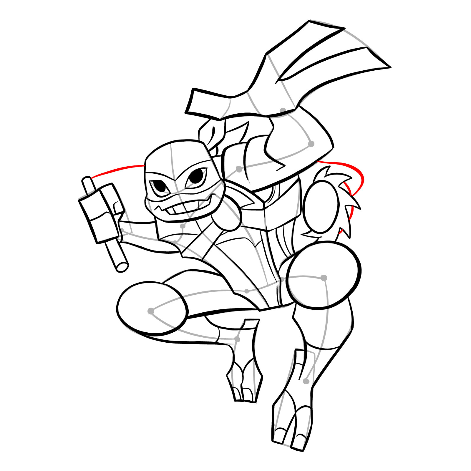 How to draw Michelangelo (Rise of TMNT) - step 35