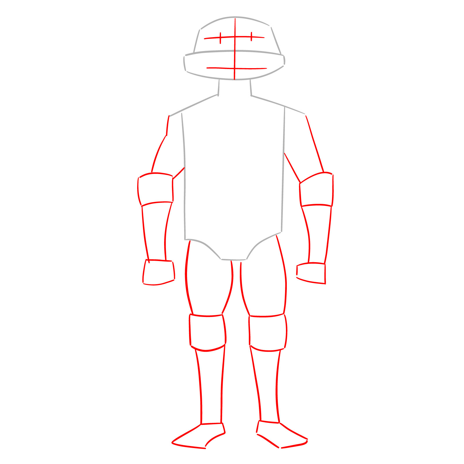 How to draw Donatello from the Tales of the TMNT 2024 series - step 02