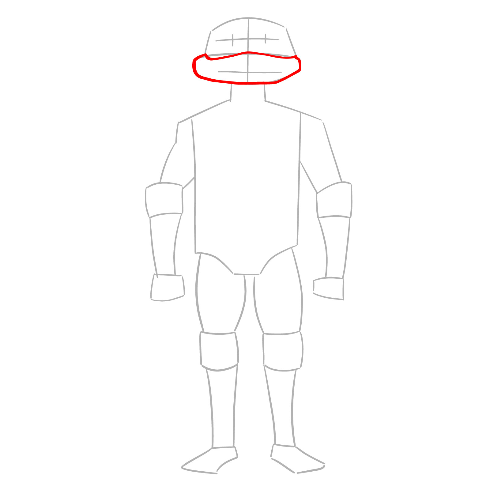 How to draw Donatello from the Tales of the TMNT 2024 series - step 03