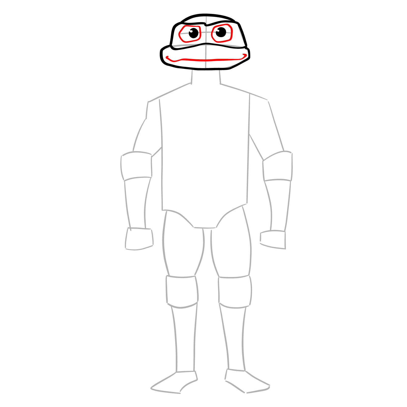 How to draw Donatello from the Tales of the TMNT 2024 series - step 06