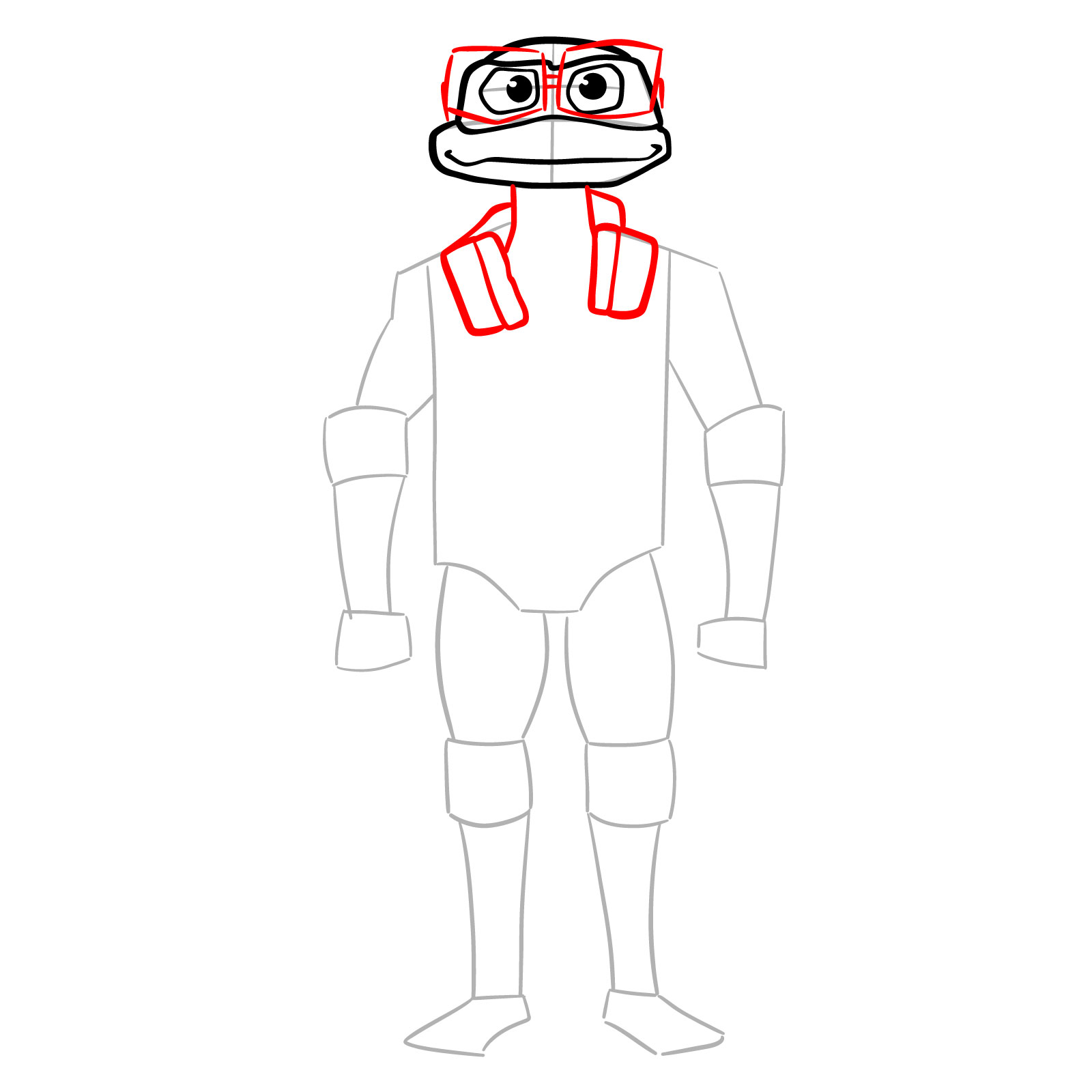 How to draw Donatello from the Tales of the TMNT 2024 series - step 07