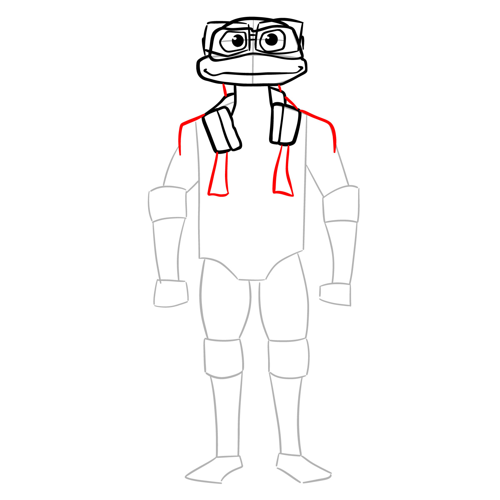 How to draw Donatello from the Tales of the TMNT 2024 series - step 08