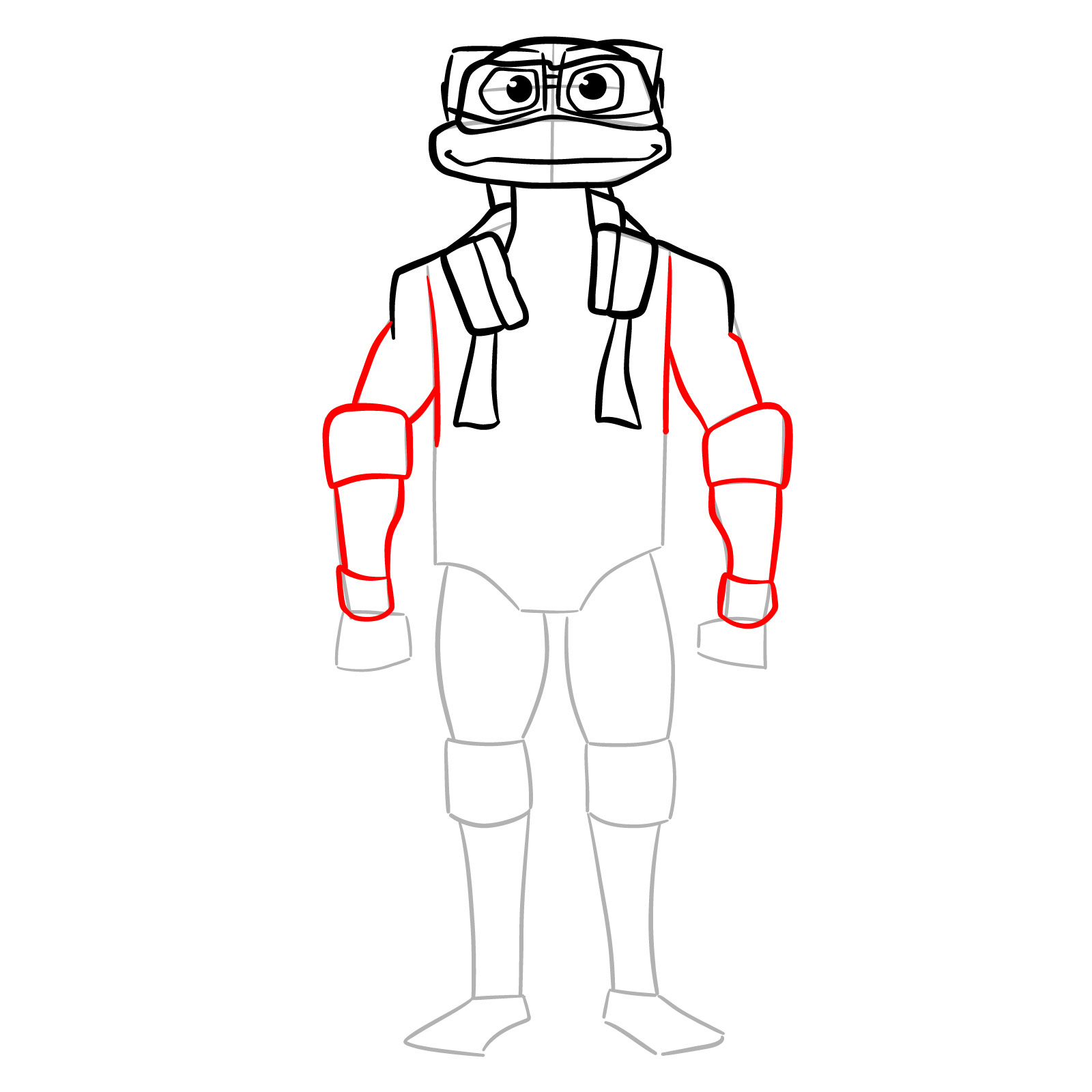 How to draw Donatello from the Tales of the TMNT 2024 series - step 09