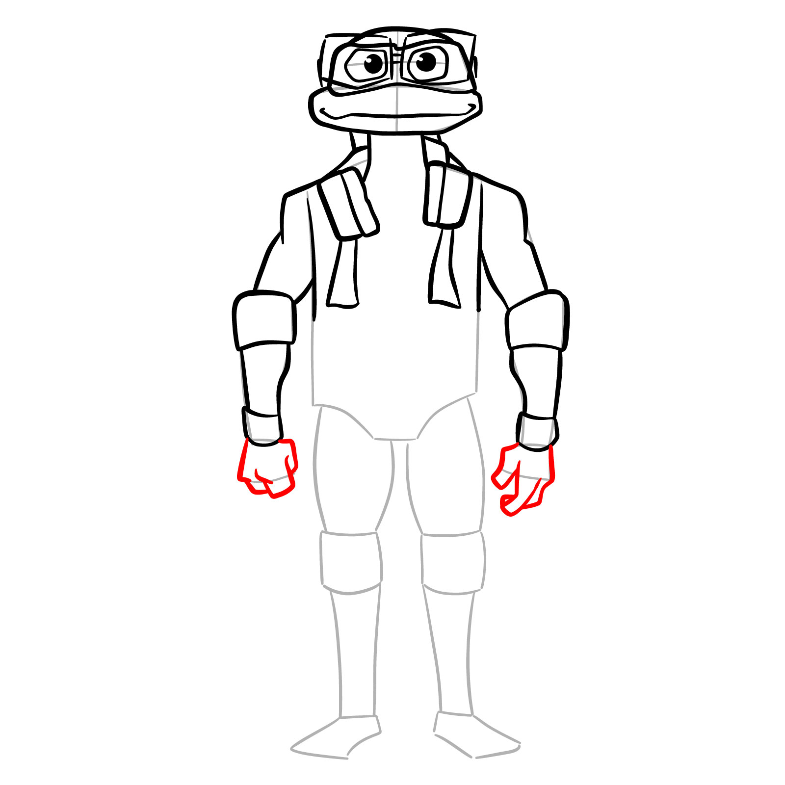 How to draw Donatello from the Tales of the TMNT 2024 series - step 10