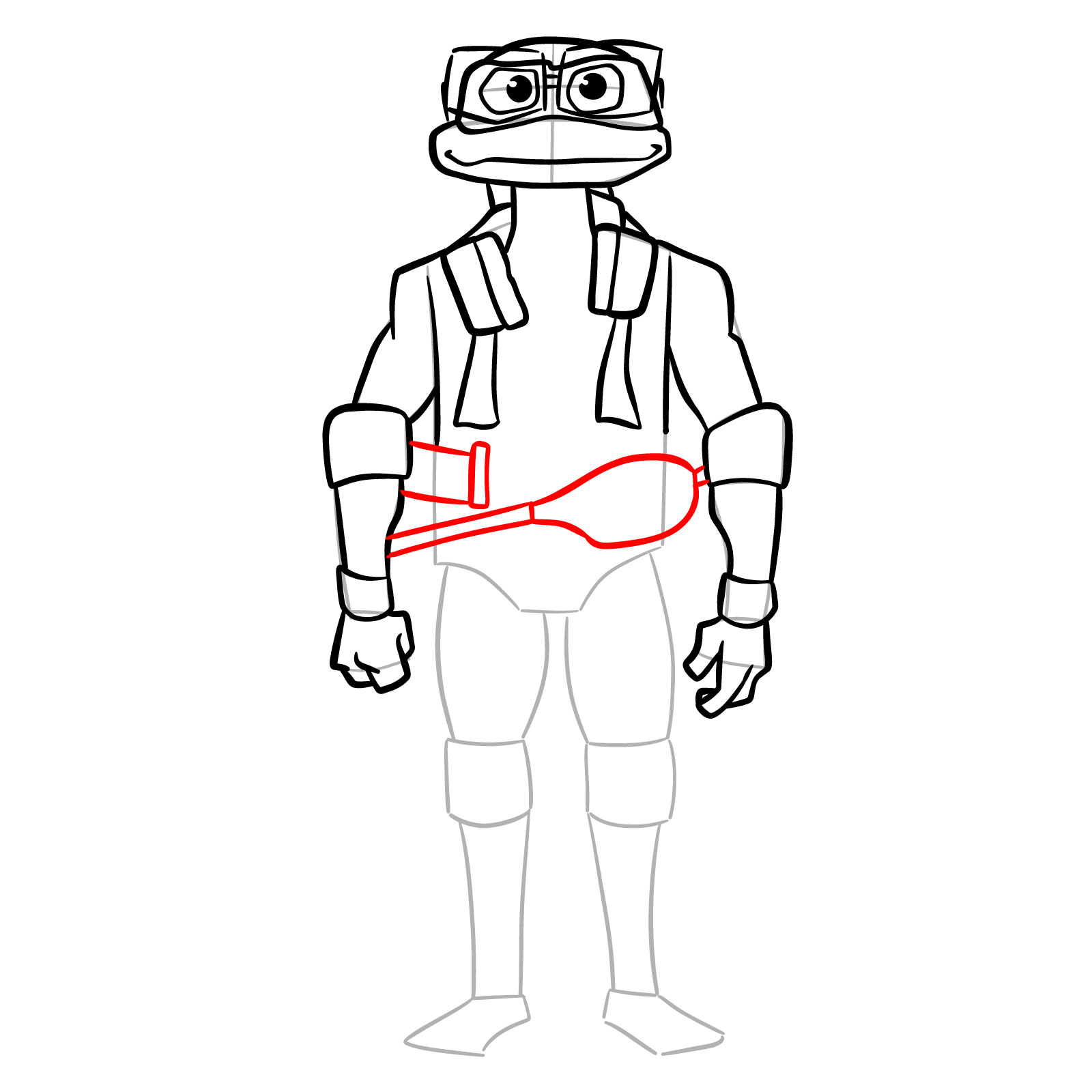 How to draw Donatello from the Tales of the TMNT 2024 series - step 11