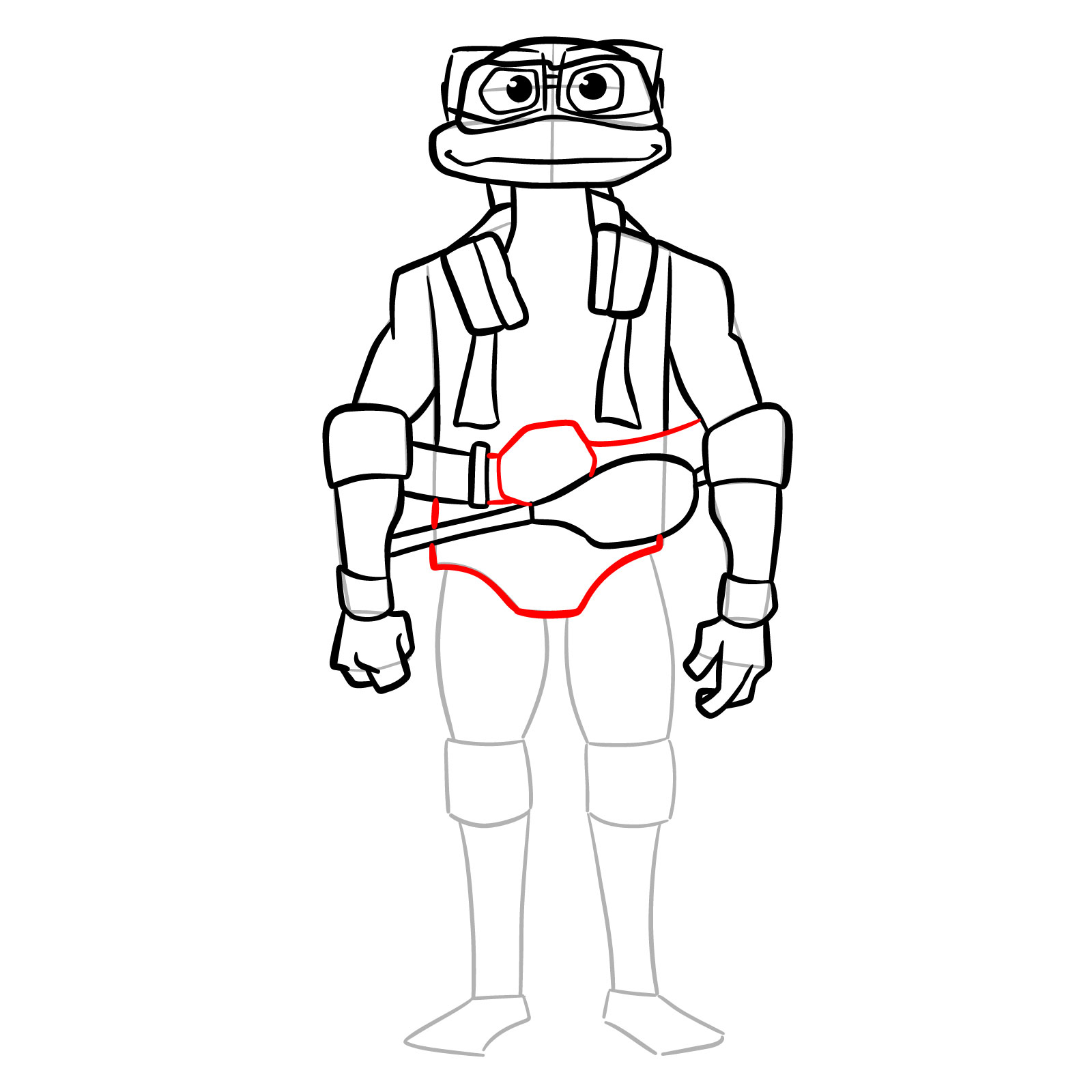 How to draw Donatello from the Tales of the TMNT 2024 series - step 12