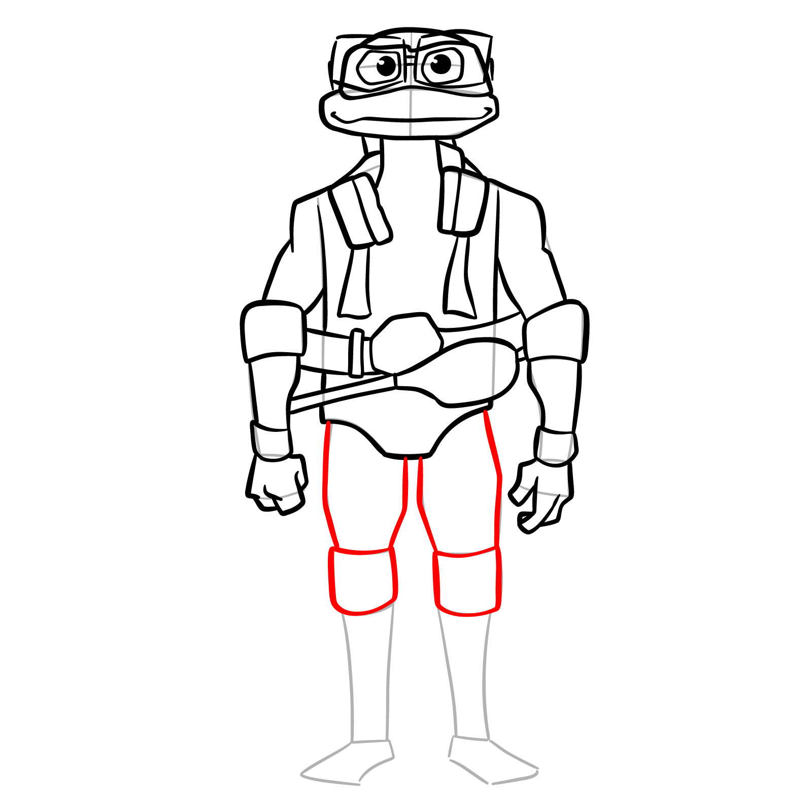 How to draw Donatello from the Tales of the TMNT 2024 series - step 13