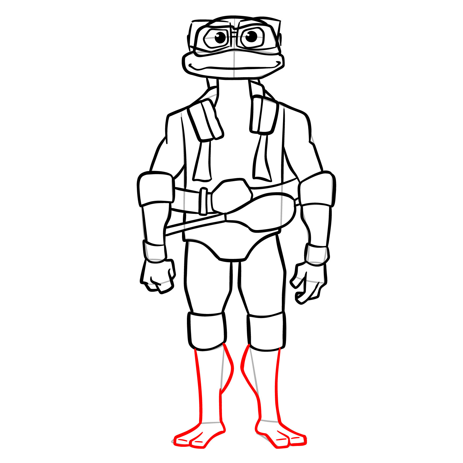 How to draw Donatello from the Tales of the TMNT 2024 series - step 14