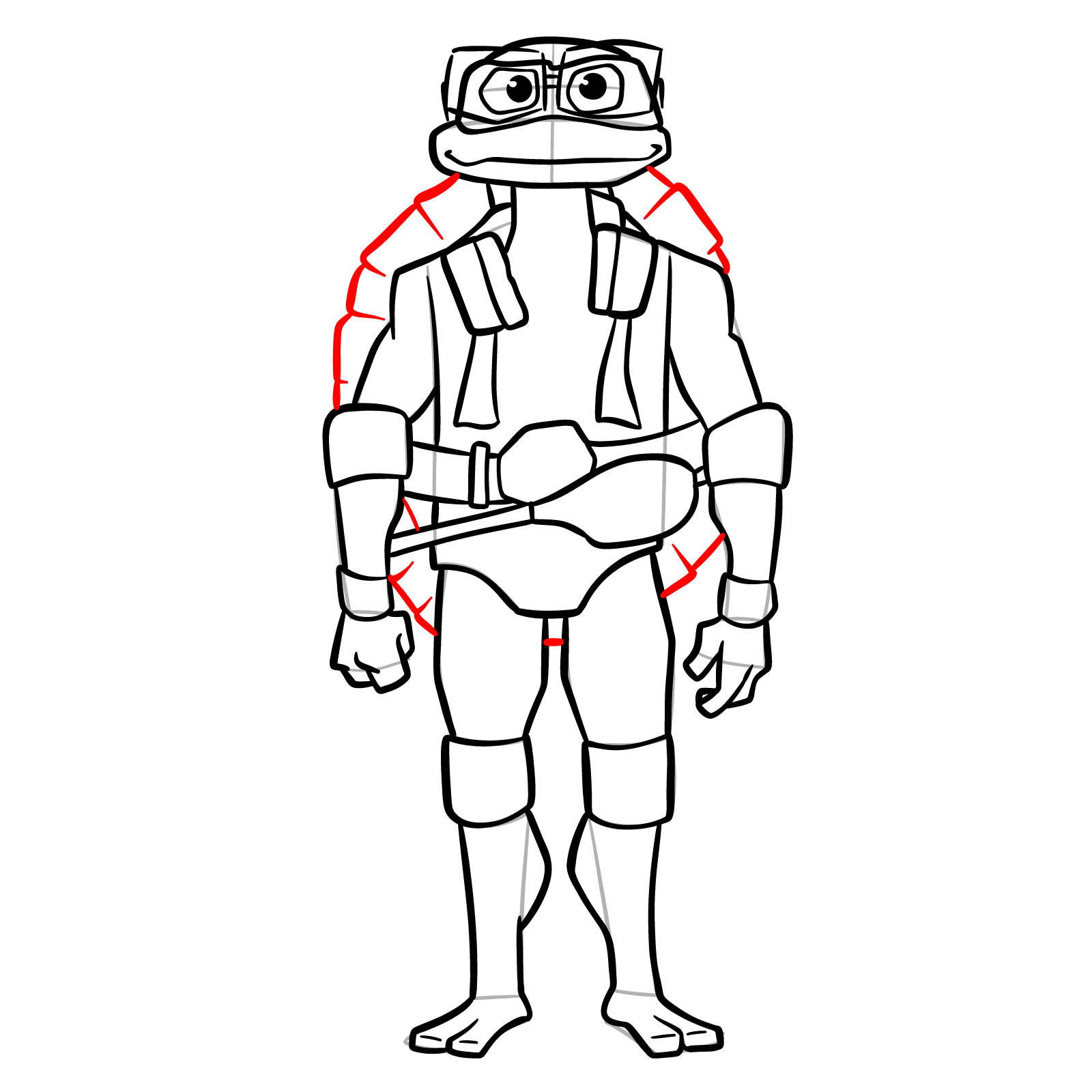 How to draw Donatello from the Tales of the TMNT 2024 series - step 15