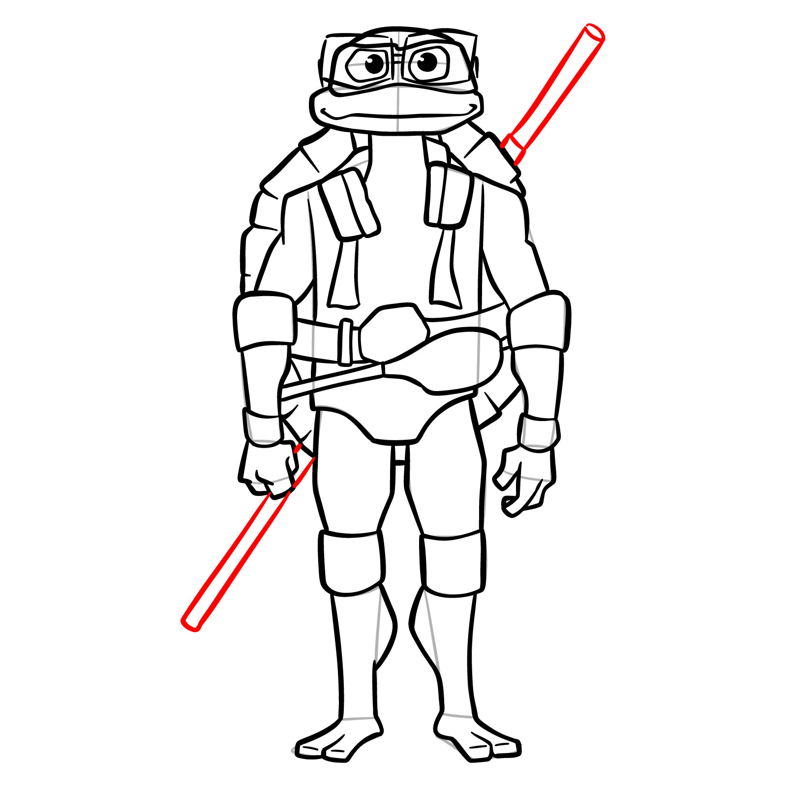 How to draw Donatello from the Tales of the TMNT 2024 series - step 16