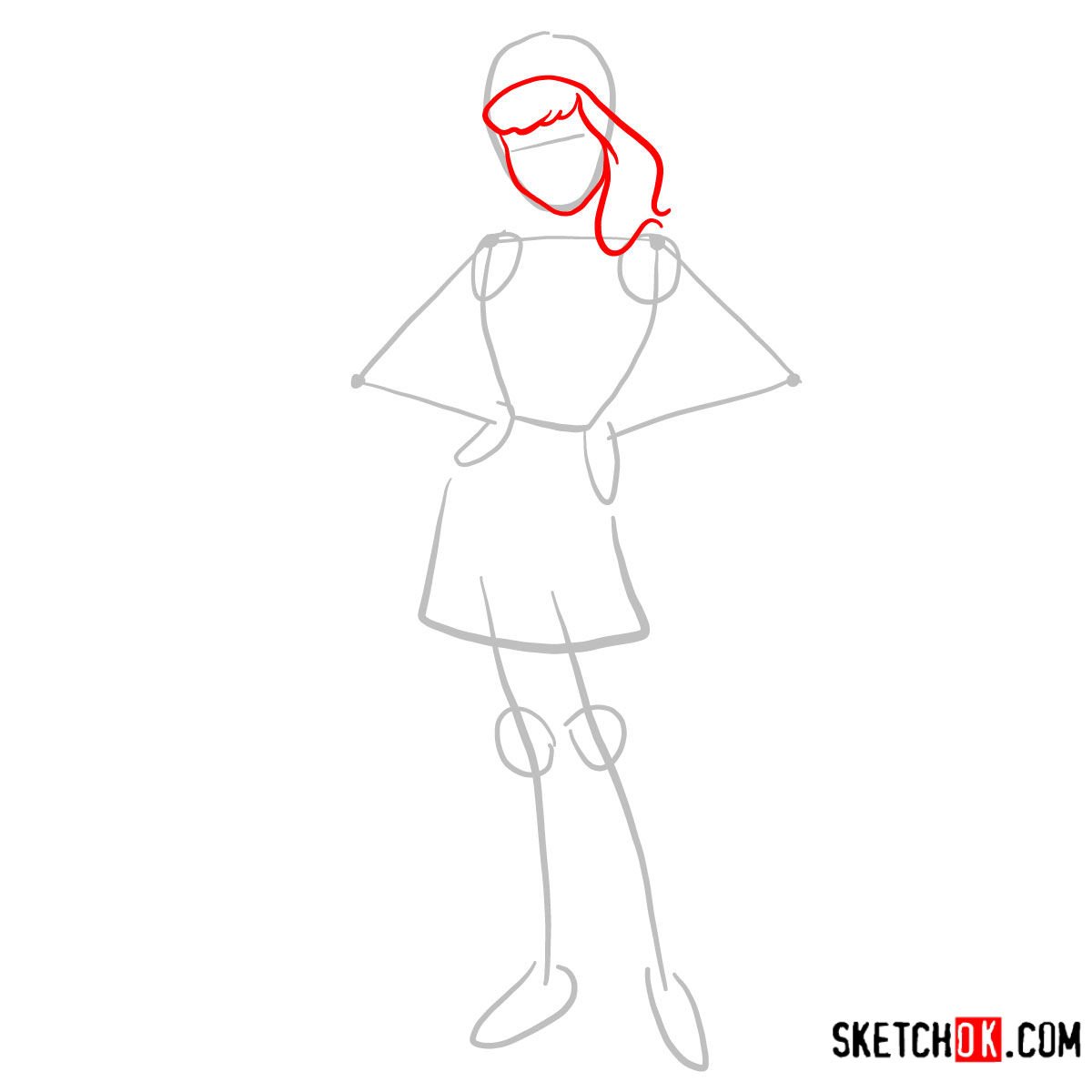 How to draw Daphne Blake | Scooby Doo - step 02