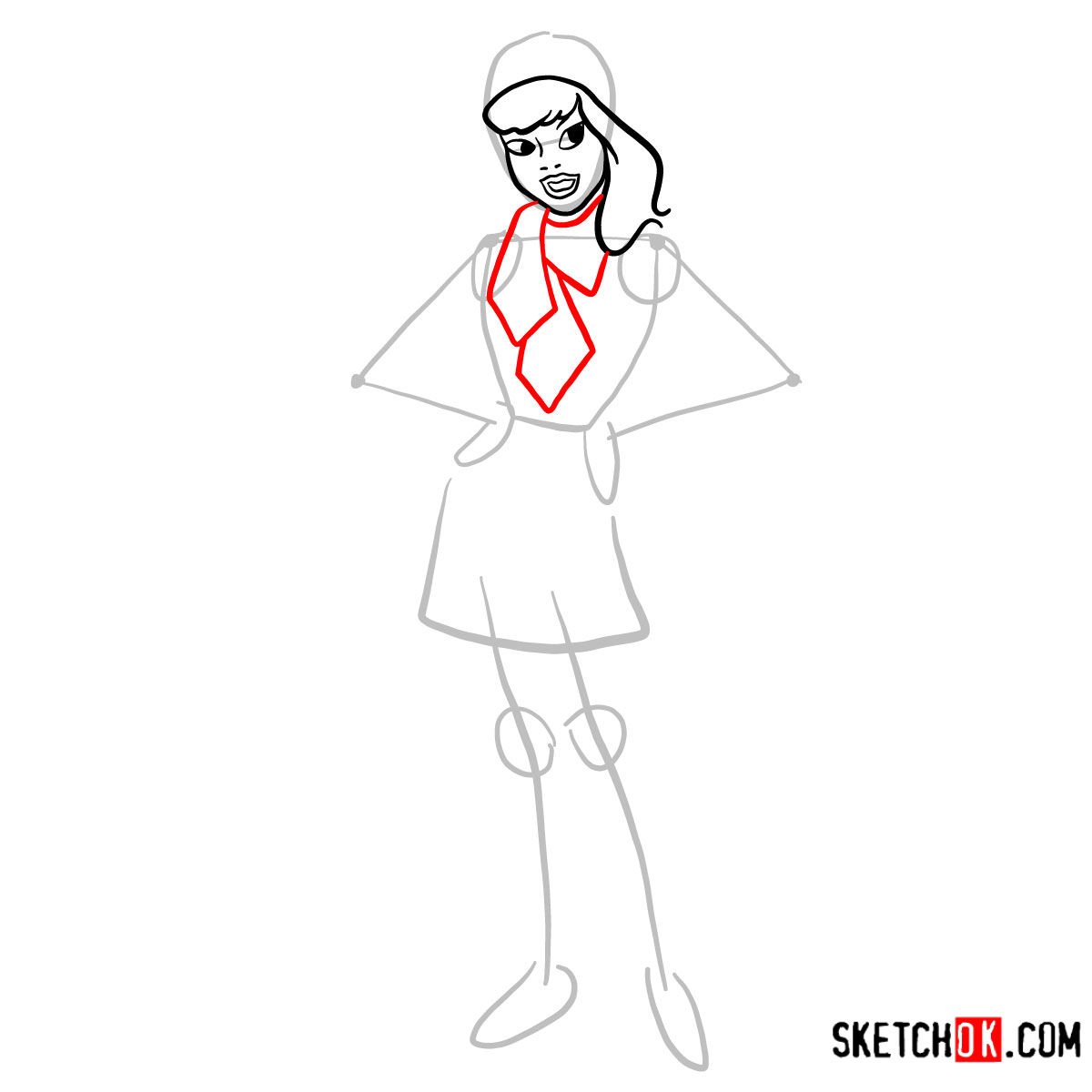 How to draw Daphne Blake | Scooby Doo - step 04