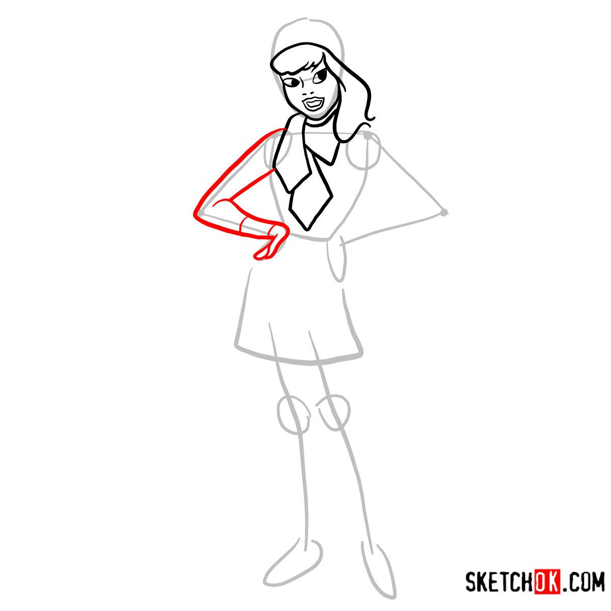 How to draw Daphne Blake | Scooby Doo - step 05