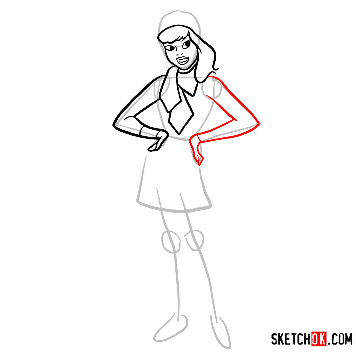 How to draw Daphne Blake | Scooby Doo - step 06