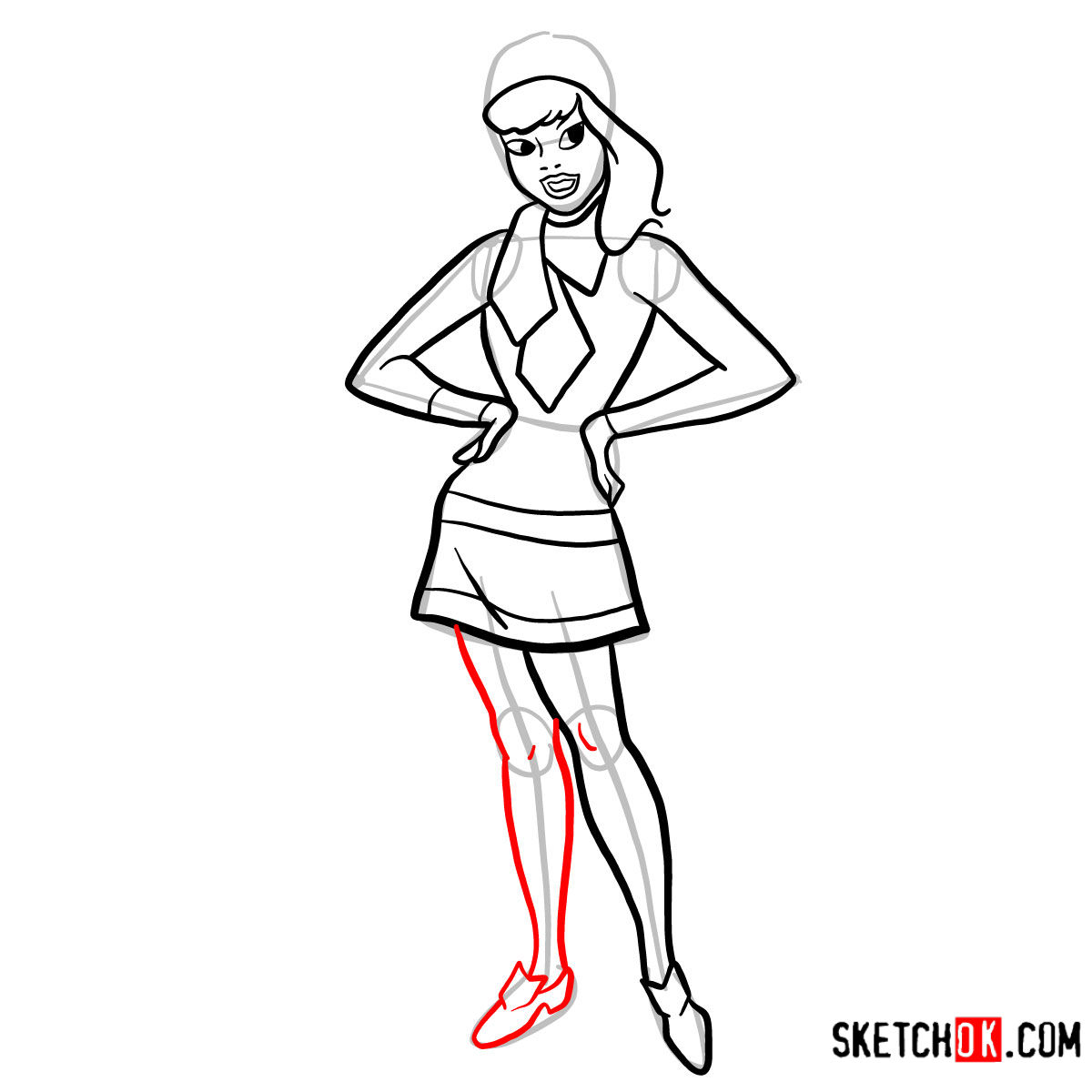 How to draw Daphne Blake | Scooby Doo - step 09