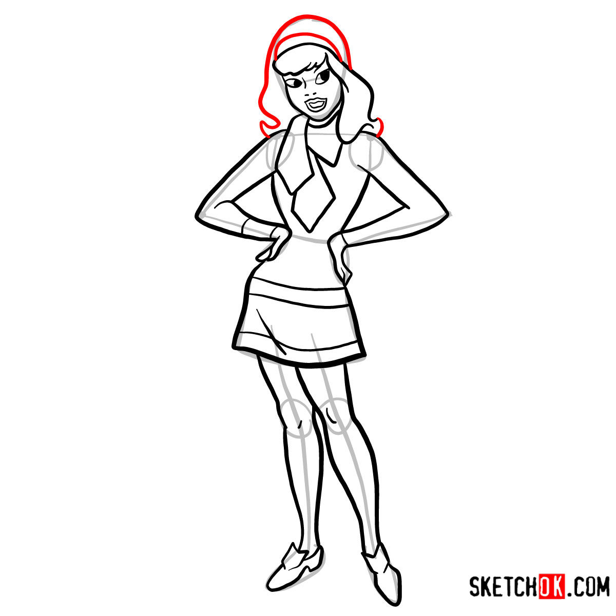 How to draw Daphne Blake | Scooby Doo - step 10