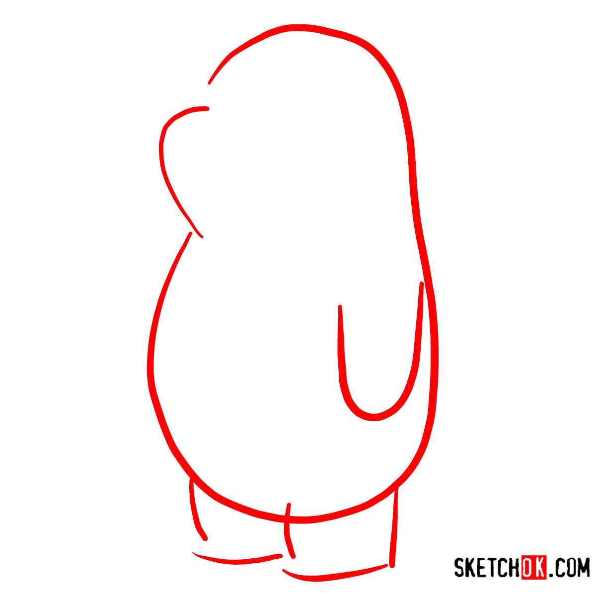 How to draw Panda Bear | We Bare Bears - step 01