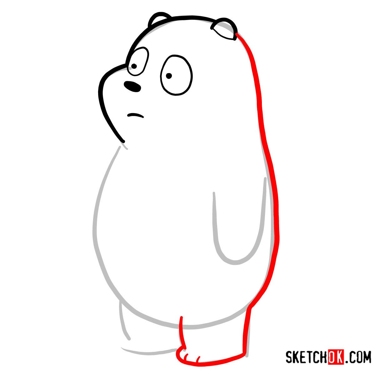 How to draw Panda Bear | We Bare Bears - step 04