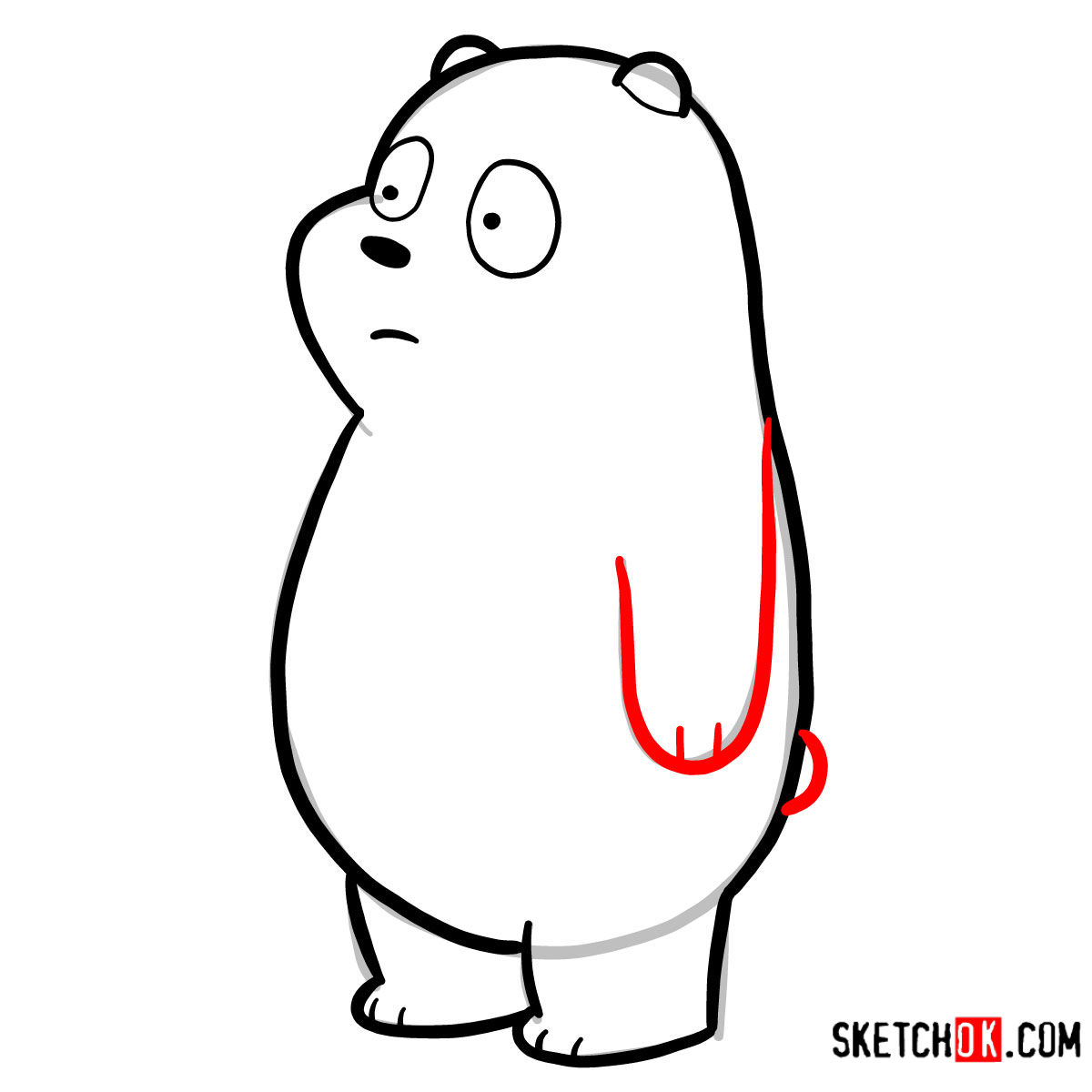 How to draw Panda Bear | We Bare Bears - step 06