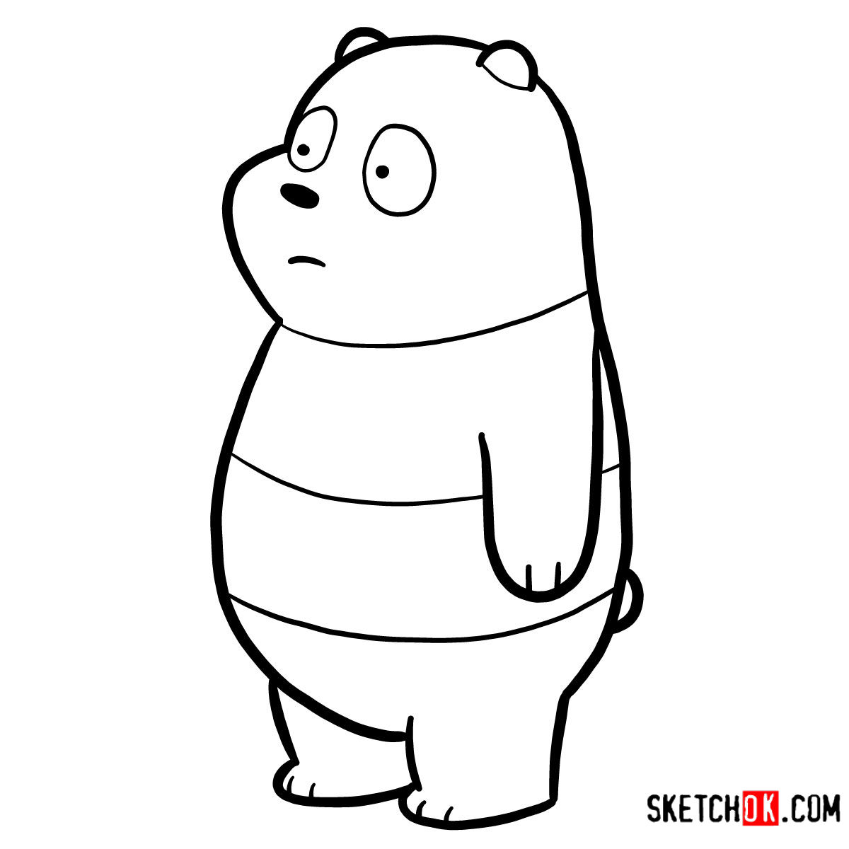 How To Draw Panda Bear We Bare Bears Sketchok Easy Drawing Guides