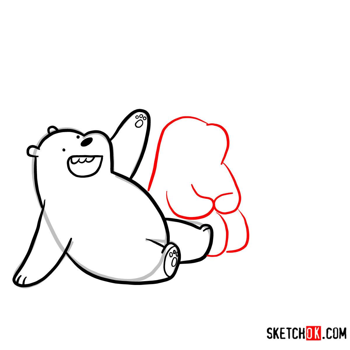 How to draw all three bears together | We Bare Bears - step 08