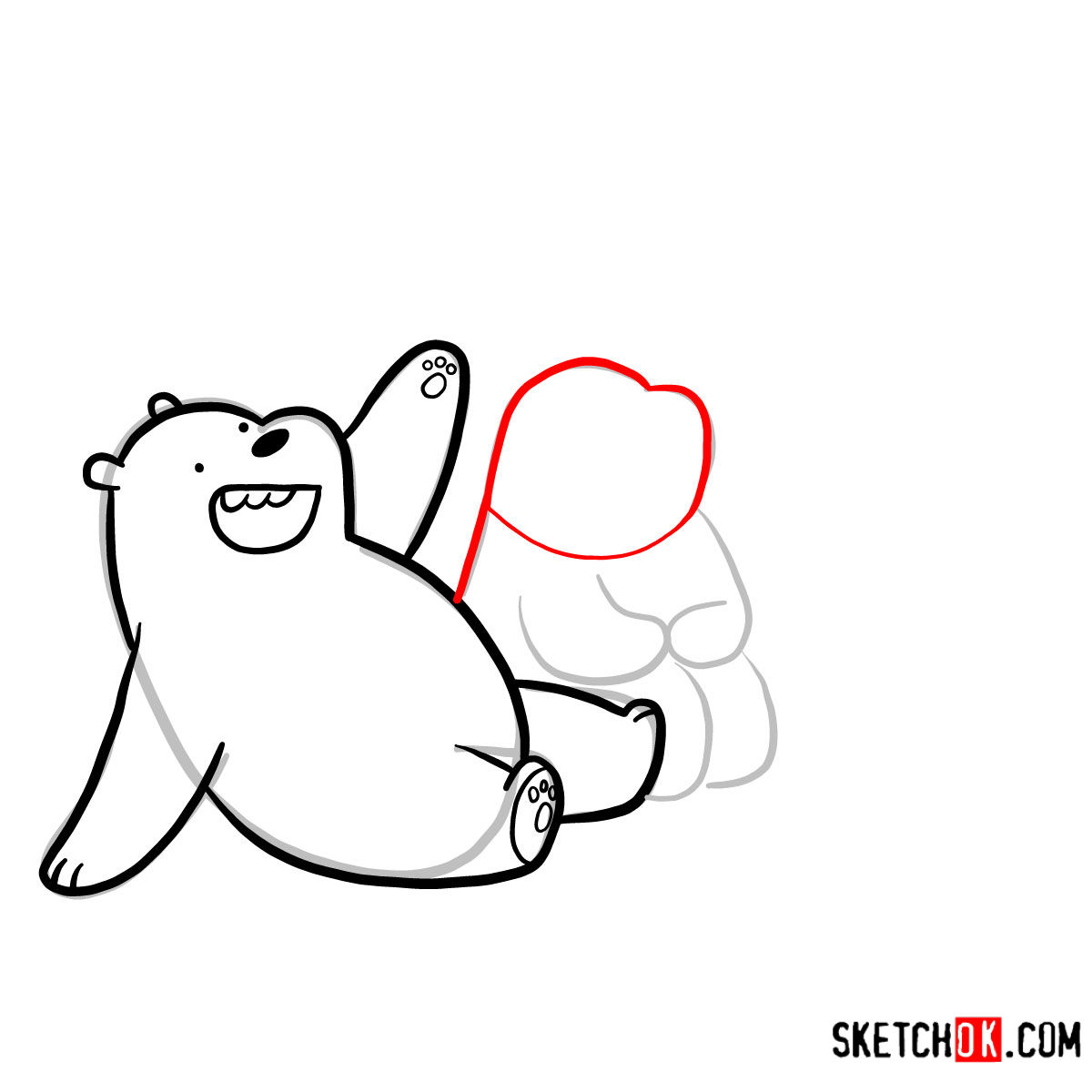 How to draw all three bears together | We Bare Bears - step 09