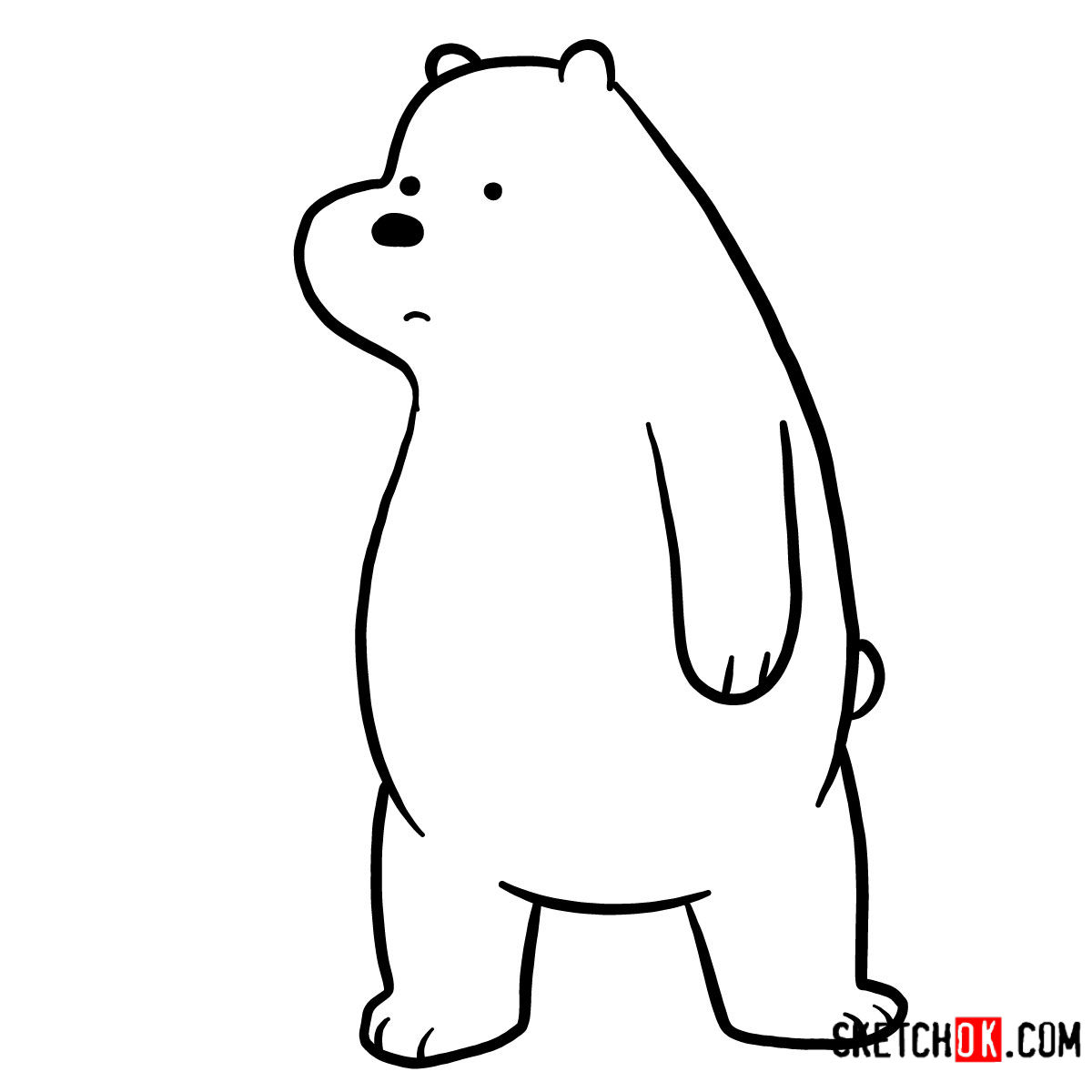 How To Draw Sad Ice Bear We Bare Bears Sketchok Easy Drawing Guides