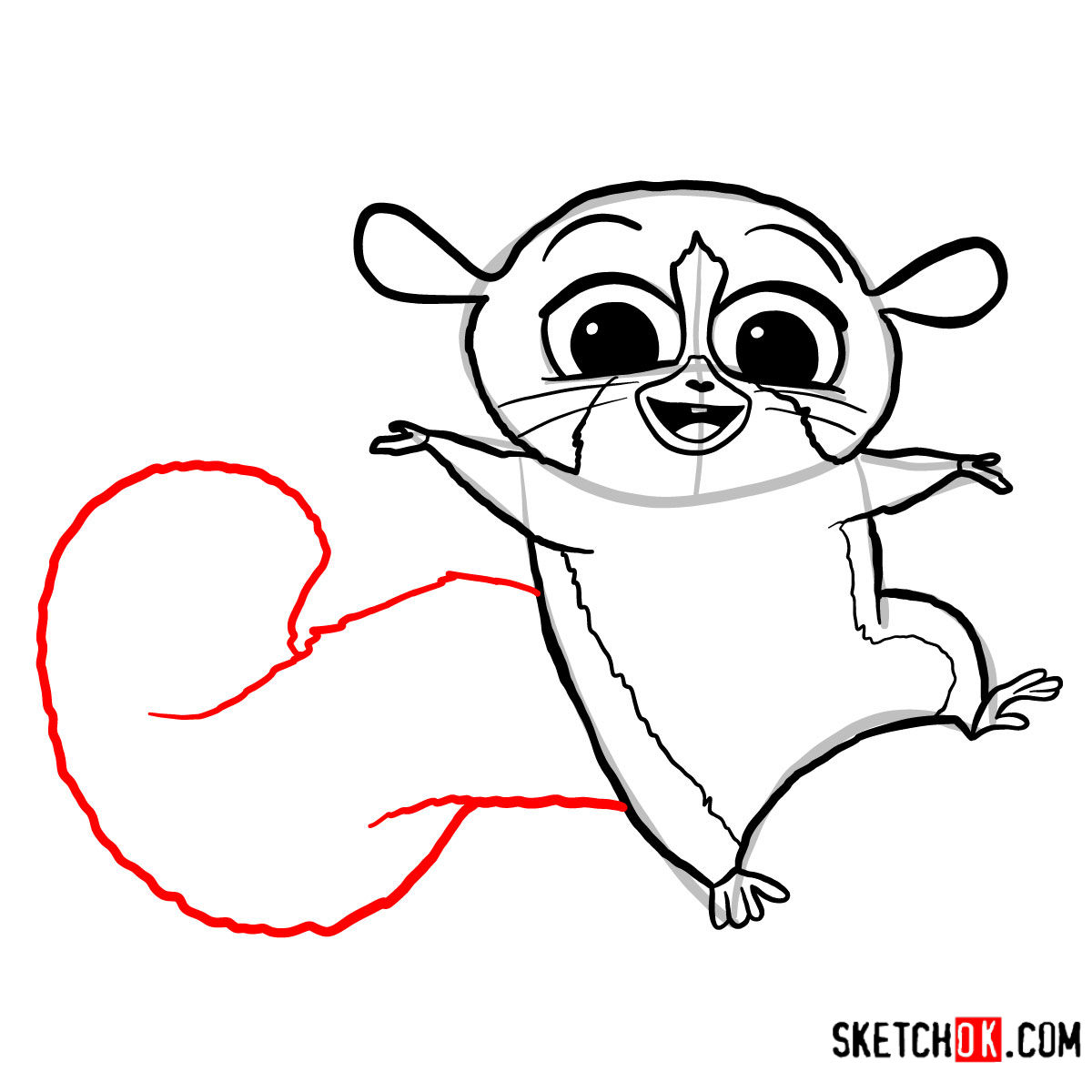 How to draw Mort | Madagascar - Sketchok easy drawing guides