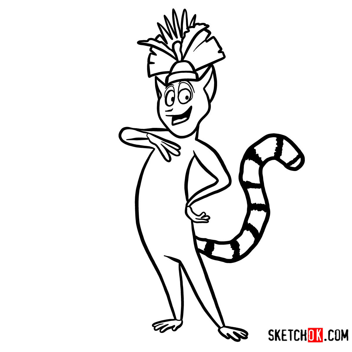 How to draw King Julien | Madagascar