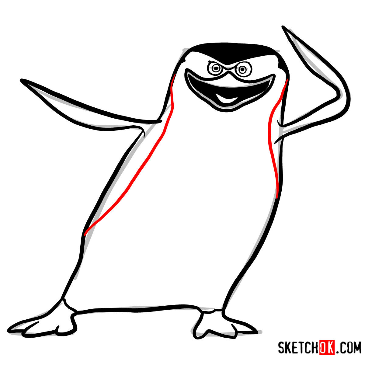 Learn How to Draw Skipper, Madagascar's Penguin Leader