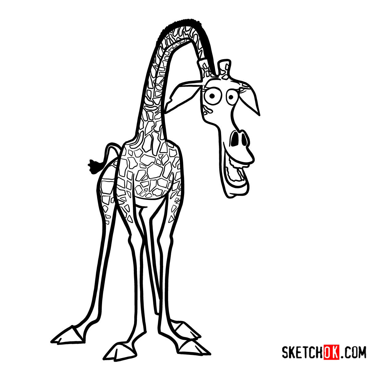 How to Draw Melman the Giraffe from Madagascar