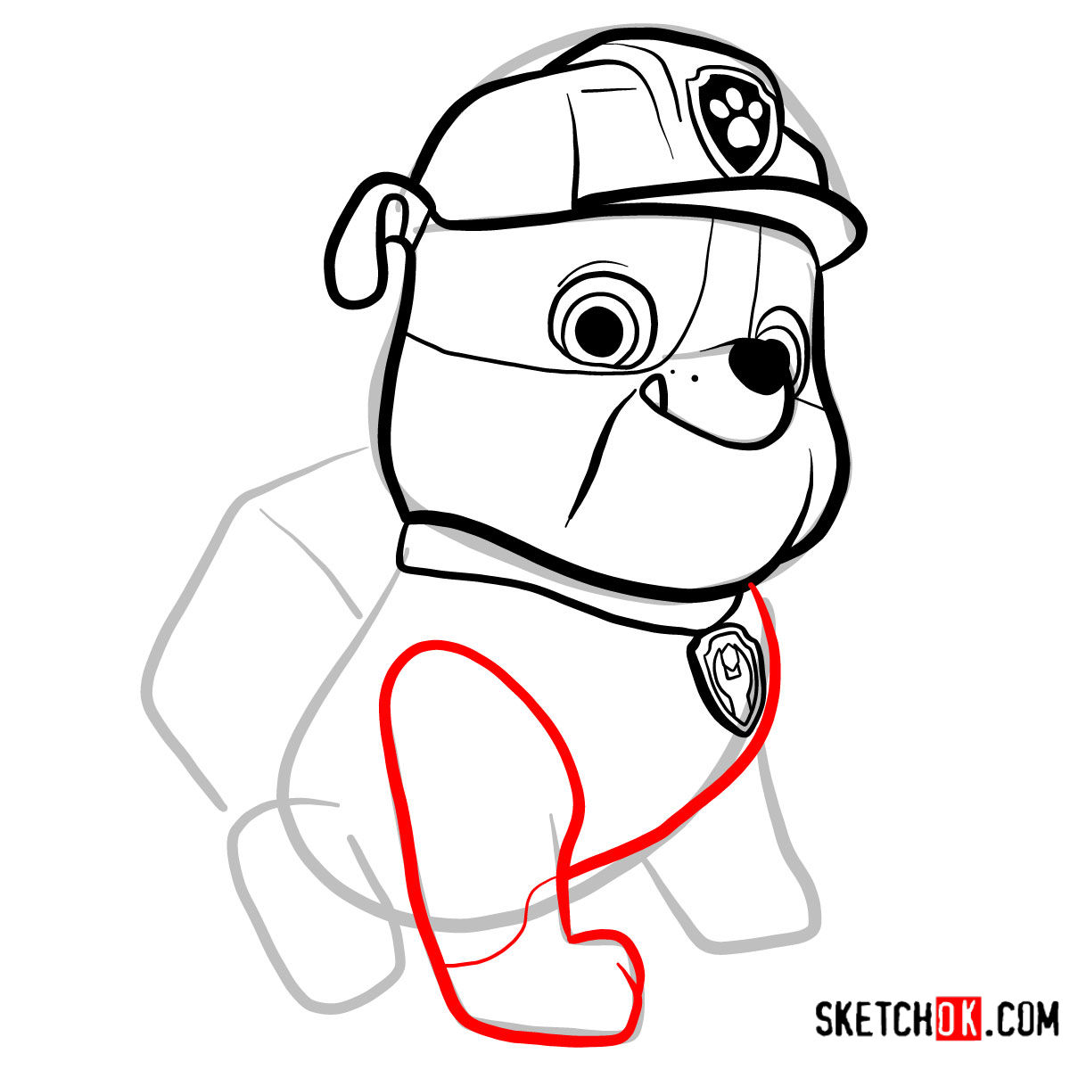 Learn How to Draw Rubble, the PAW Patrol Bulldog Star