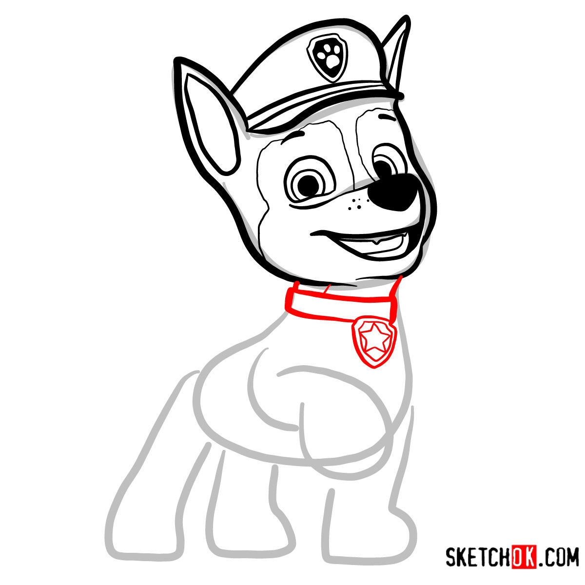 How to draw PAW Patrol Zuma easily step by step 