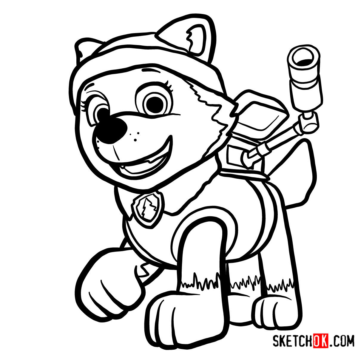 How to Draw Chase from Paw Patrol - Easy Drawing Tutorial For Kids