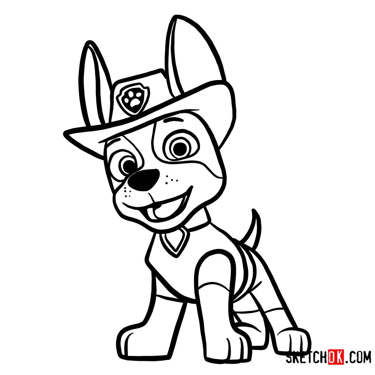 How to draw Tracker | Paw Patrol