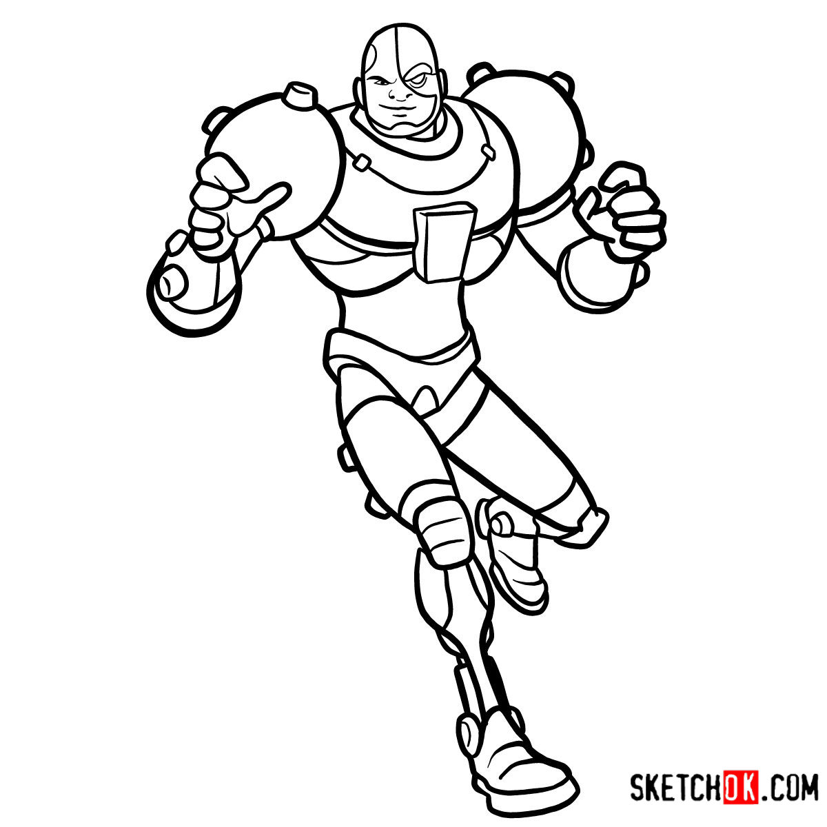 How to draw Cyborg | Teen Titans