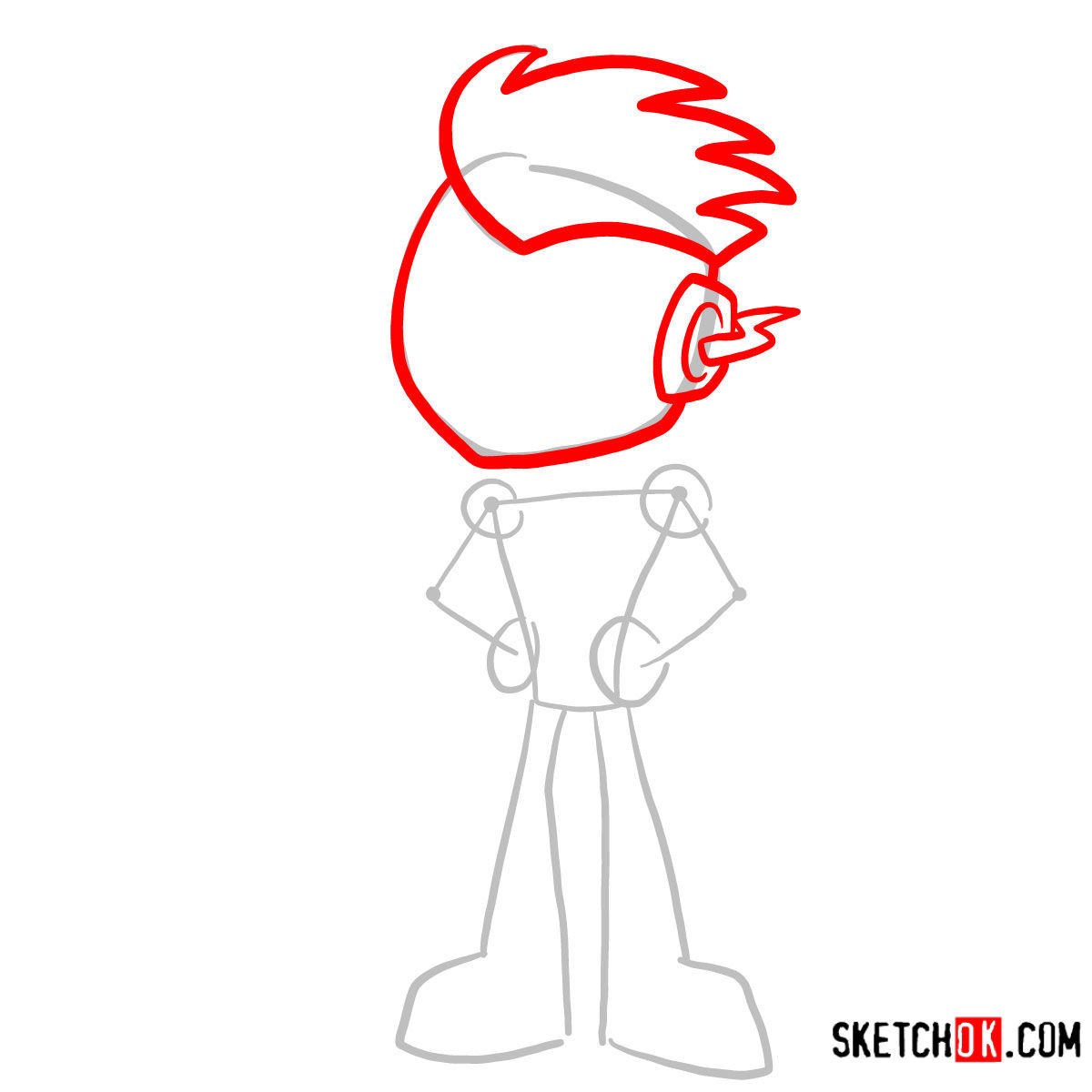 How to draw Kid Flash chibi | Teen Titans - step 02