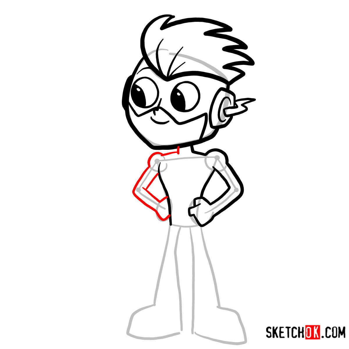 How to draw Kid Flash chibi | Teen Titans -  step 06