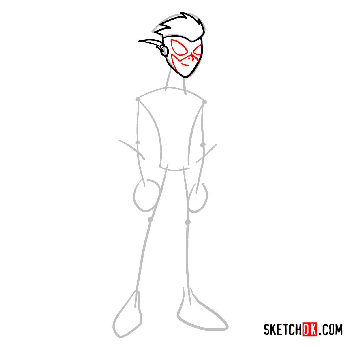 How to draw Kid Flash | Teen Titans - step 03