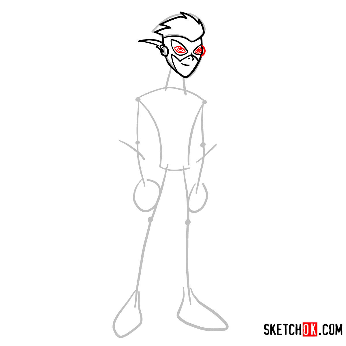 How to draw Kid Flash | Teen Titans - step 04