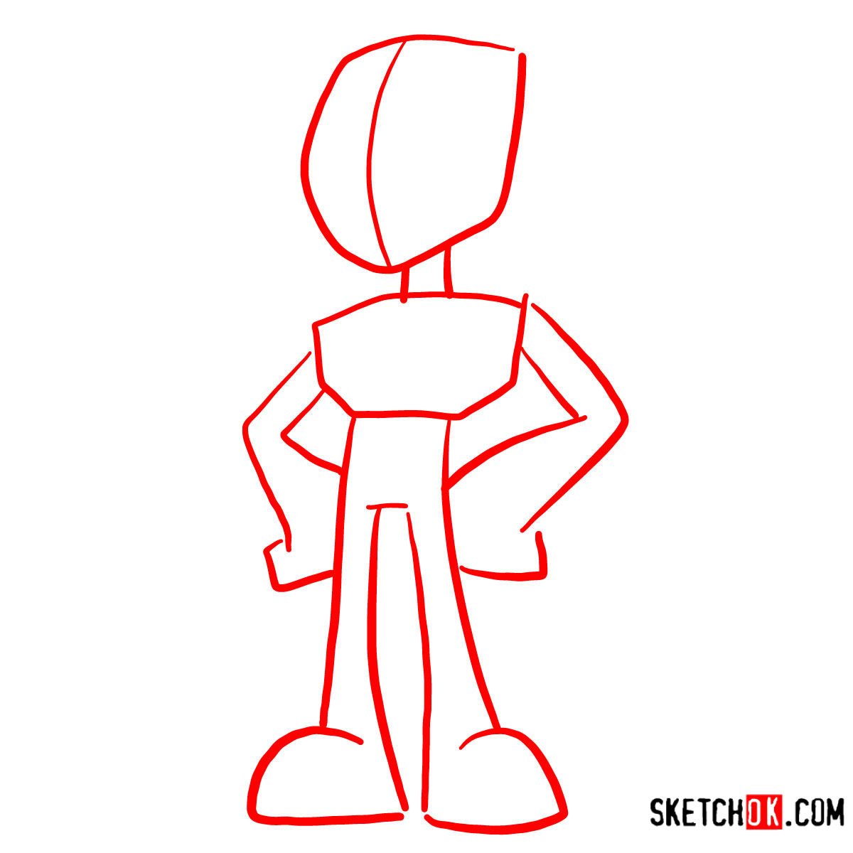 How to draw Slade chibi | Teen Titans - step 01