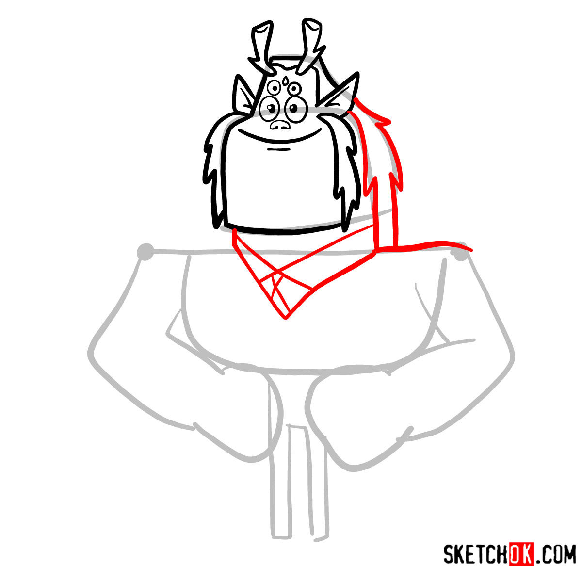 How to draw Trigon | Teen Titans - step 05