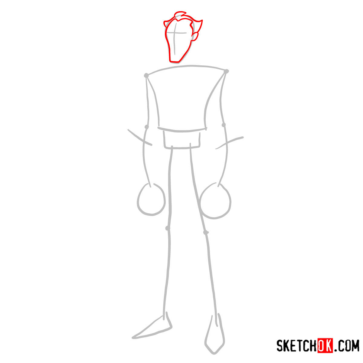 How to draw Brother Blood | Teen Titans - step 02