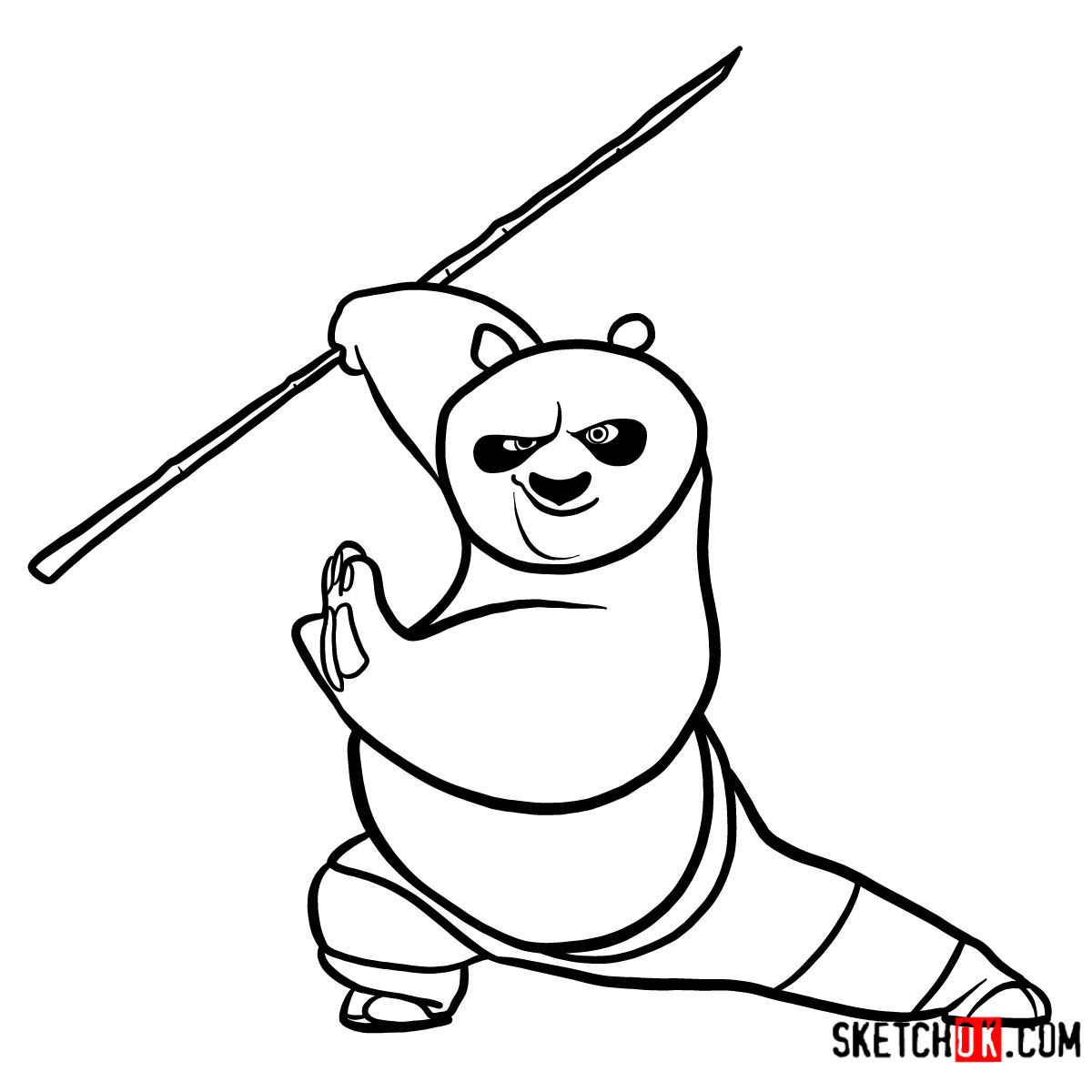 How to draw Po the Kung Fu Panda