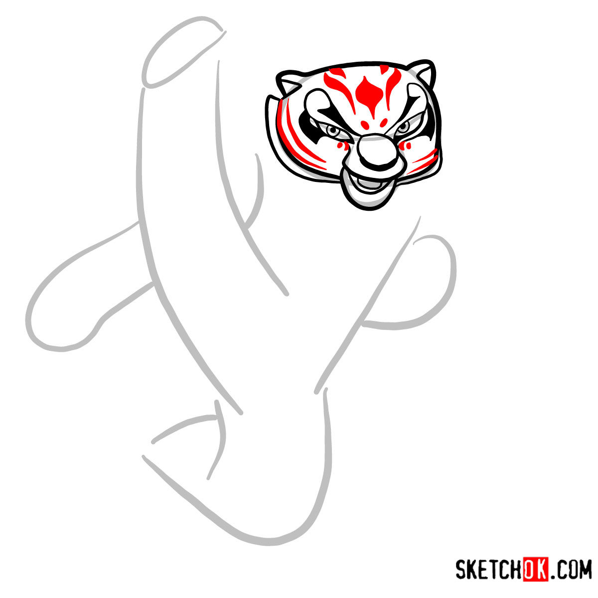 How to draw Tigress | Kung Fu Panda - step 05
