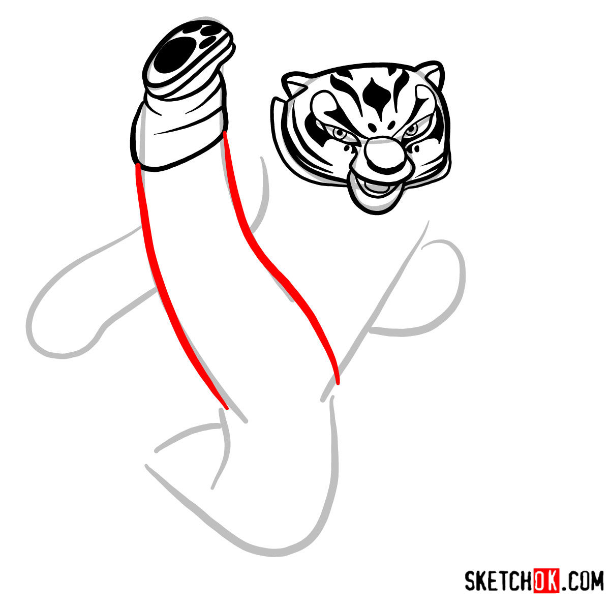 How to draw Tigress | Kung Fu Panda - step 07